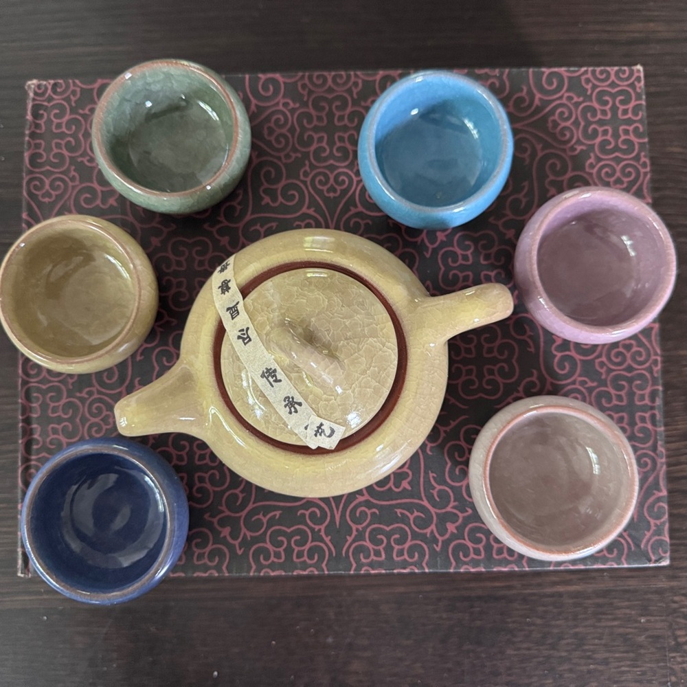 Hand made ice-crackle porcelain Tea Set